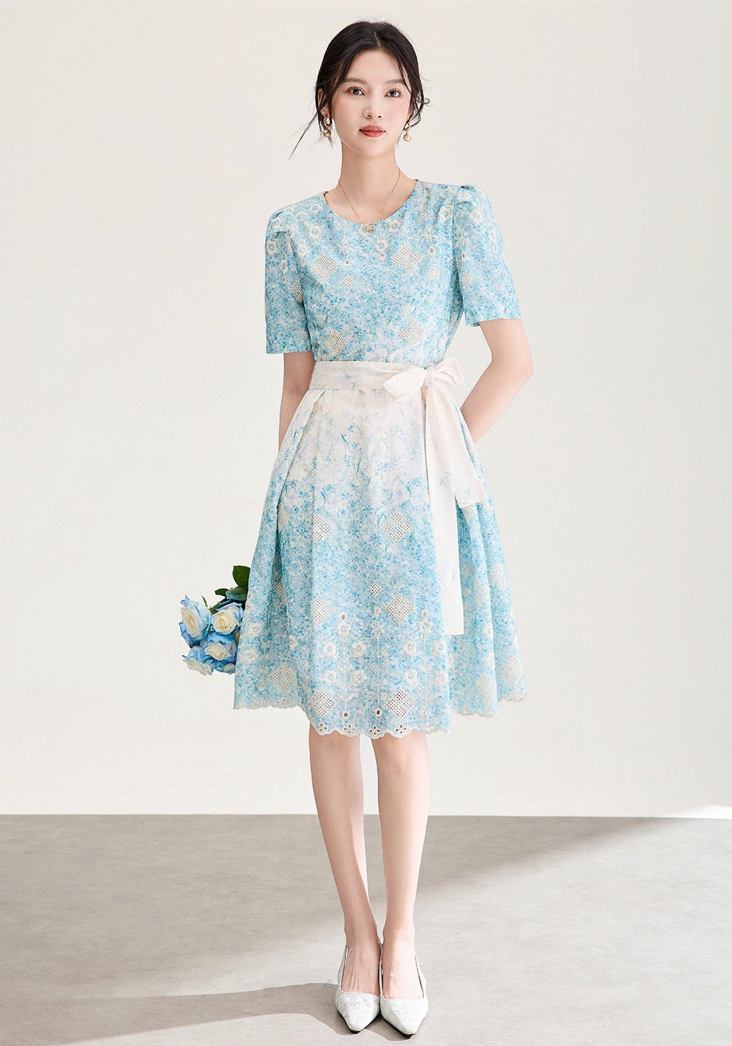 Adeline Embroidered Floral  Dress