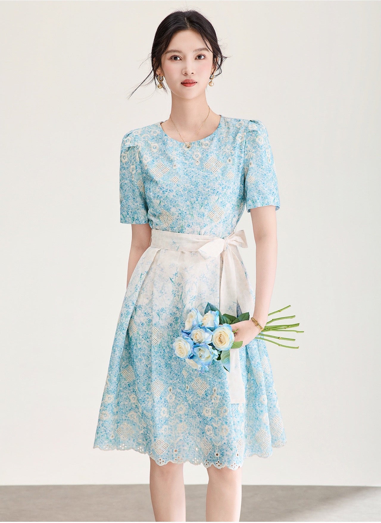 Adeline Embroidered Floral  Dress