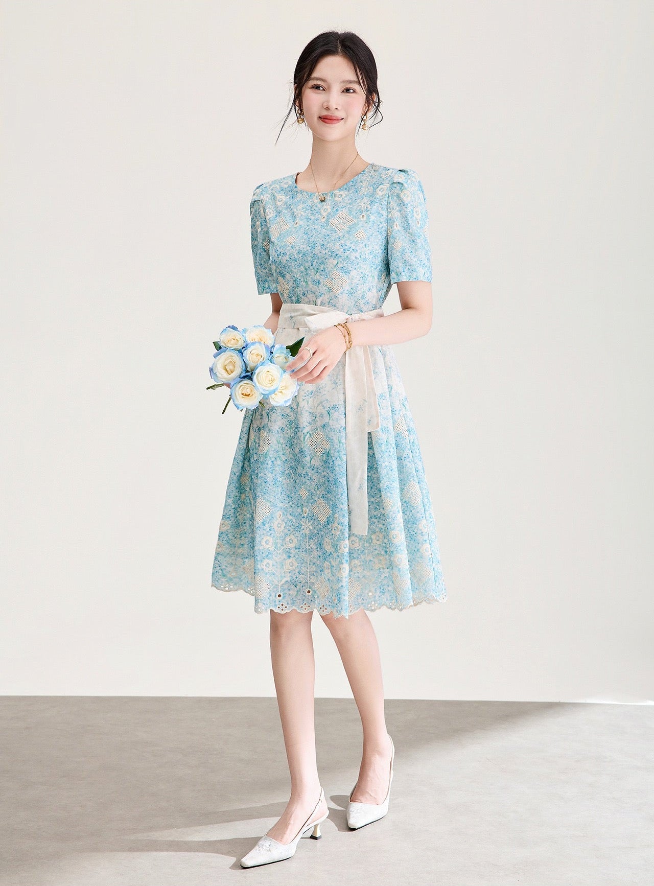 Adeline Embroidered Floral  Dress