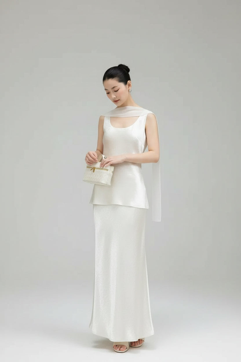 Serella Saten Görünümlü İkili Etek Takım