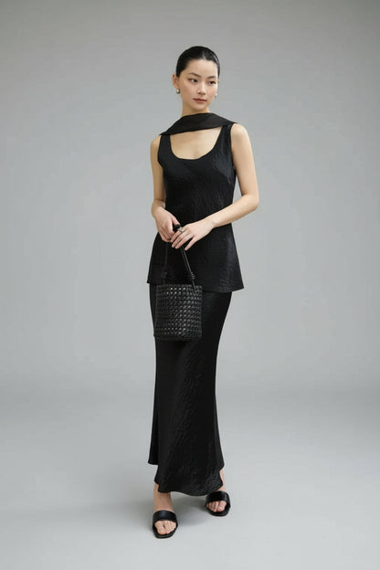 Serella Saten Görünümlü İkili Etek Takım