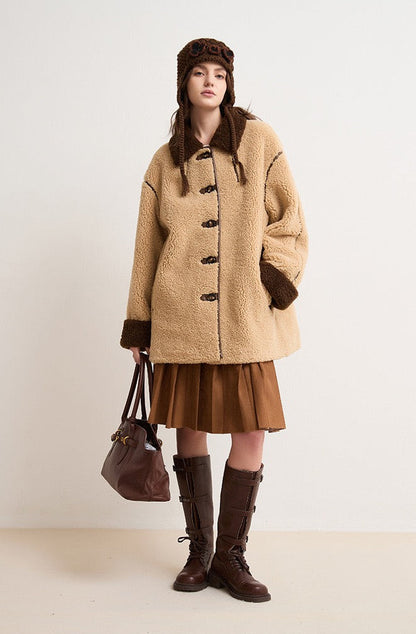Amara Yünlü Shearling Yakalı Kaban