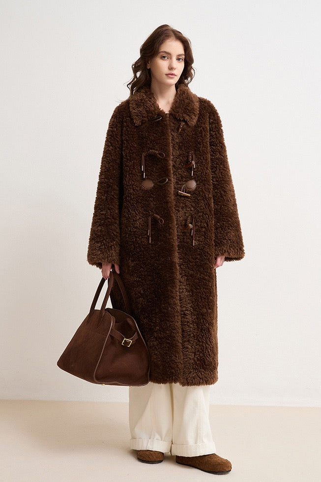Evelisse Uzun Shearling Kaban