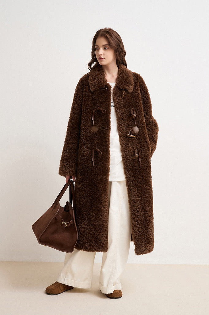 Evelisse Uzun Shearling Kaban