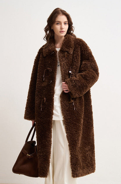 Evelisse Uzun Shearling Kaban