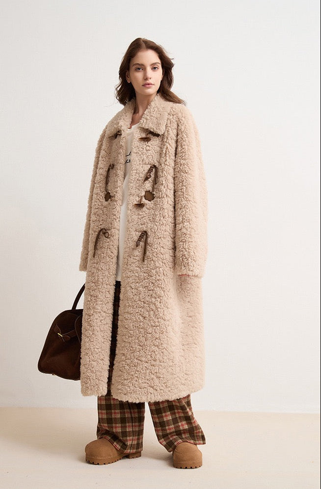 Evelisse Uzun Shearling Kaban