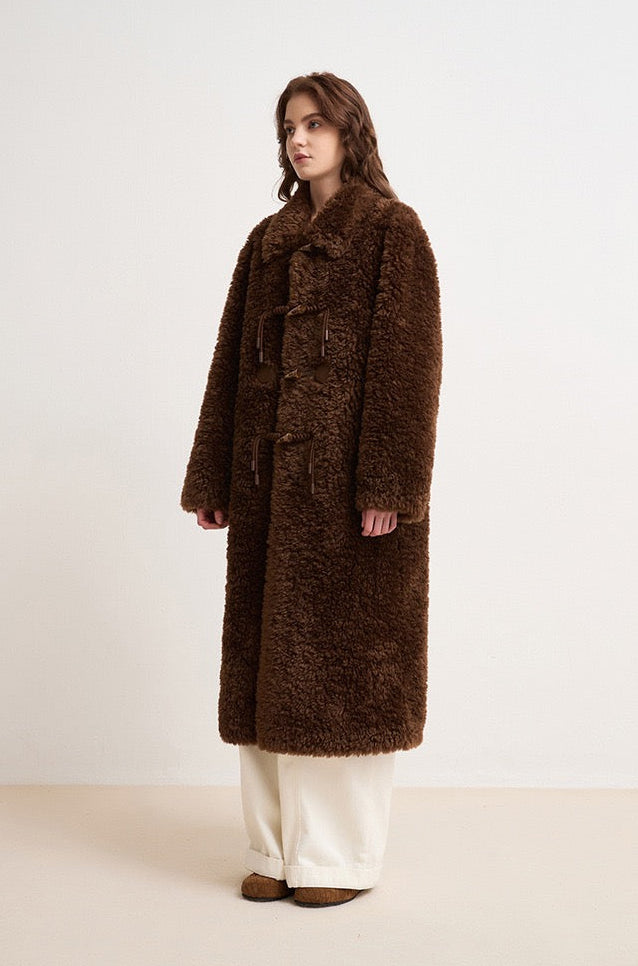Evelisse Uzun Shearling Kaban