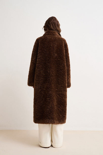 Evelisse Uzun Shearling Kaban