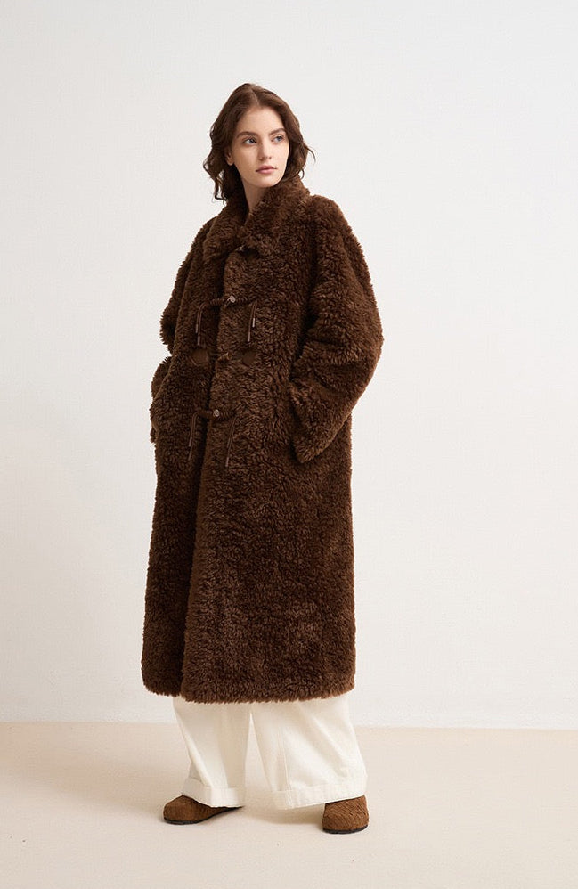 Evelisse Uzun Shearling Kaban