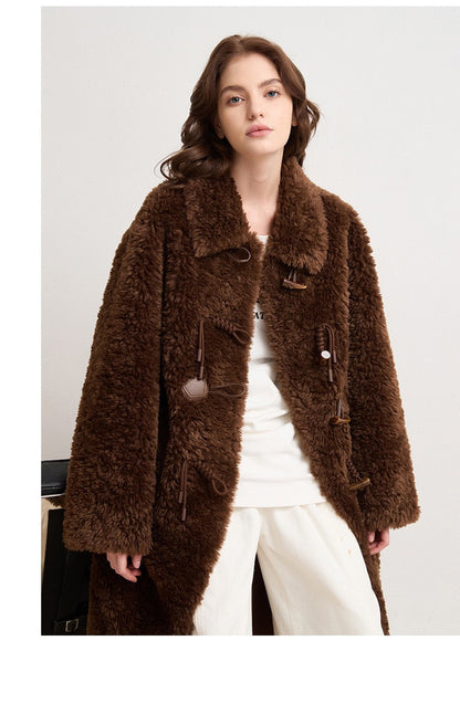 Evelisse Uzun Shearling Kaban