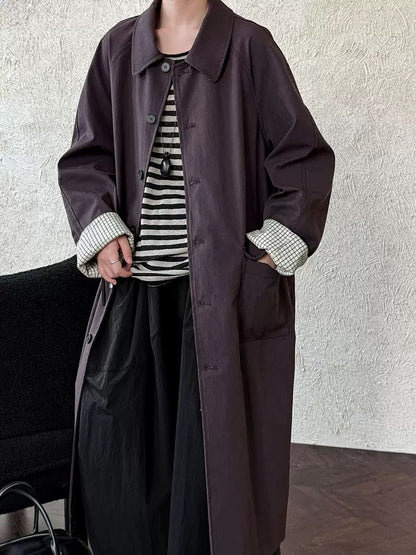 Rowan Ekose Detaylı Uzun Trençkot