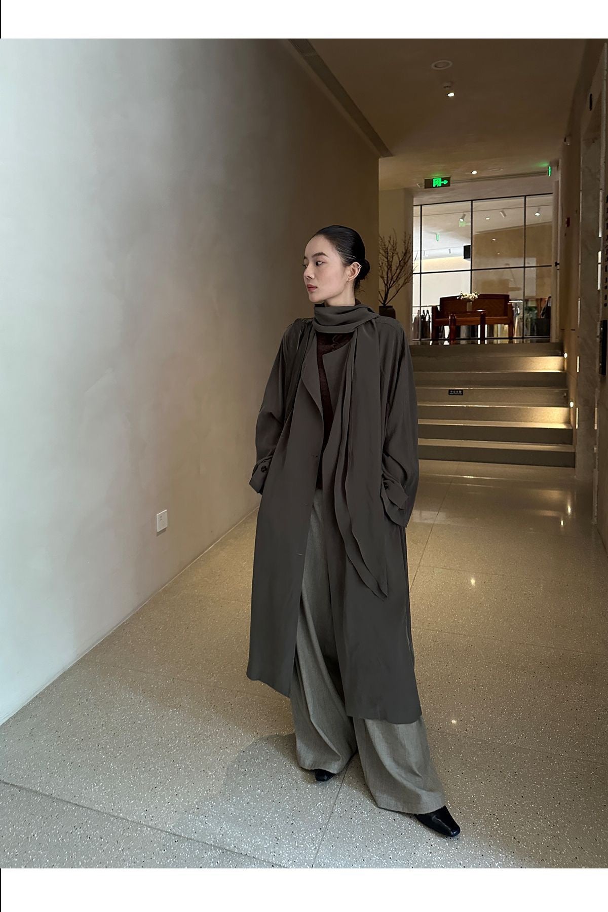 Elowyn Oversize Uzun Trençkot
