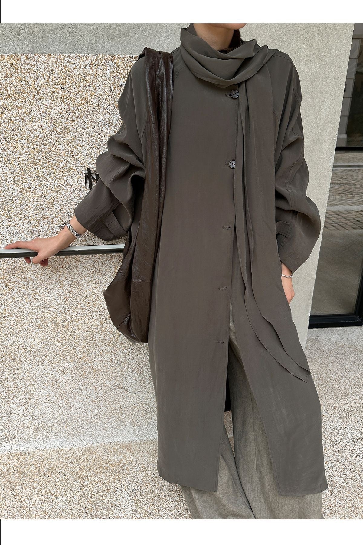 Elowyn Oversize Uzun Trençkot