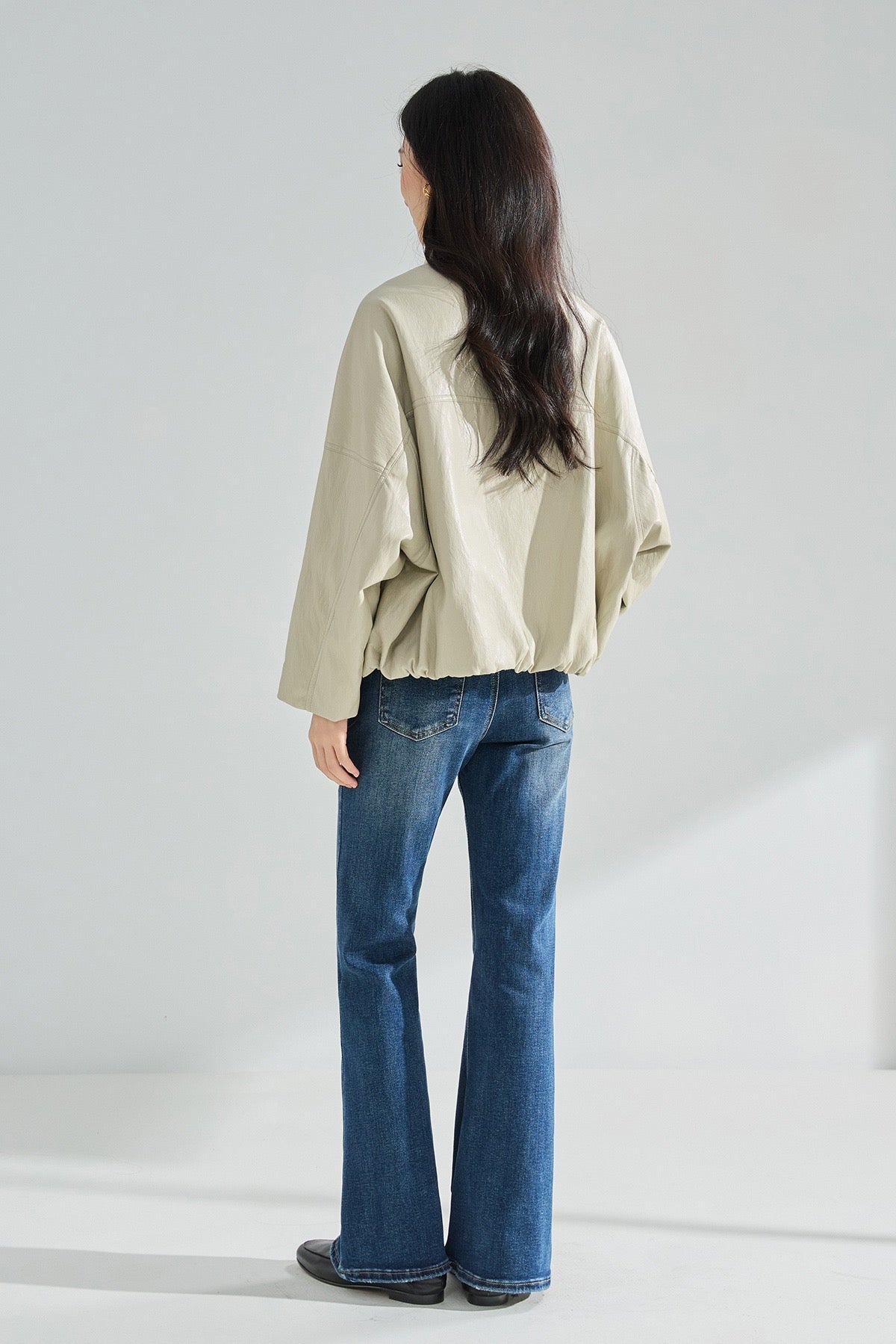 Sorelle Dik Yaka Oversize Suni Deri Ceket