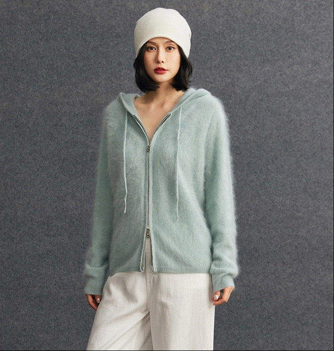 Elowen Kaşmir Kapüşonlu Hırka
