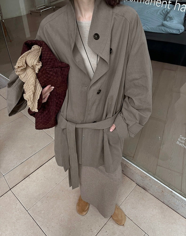 Elowen İpek Karışımlı Oversize Trençkot