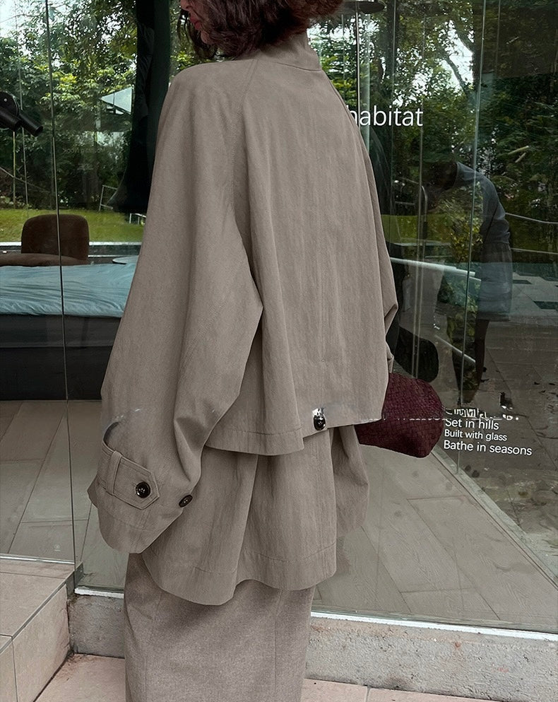 Elowen İpek Karışımlı Oversize Trençkot