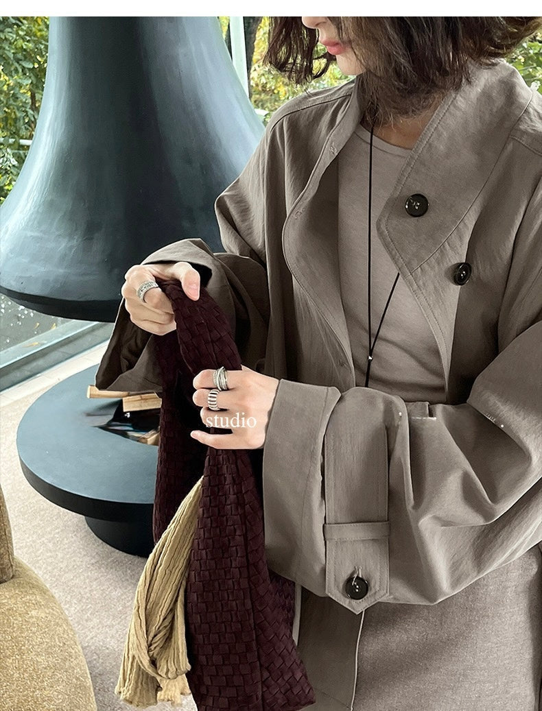 Elowen İpek Karışımlı Oversize Trençkot