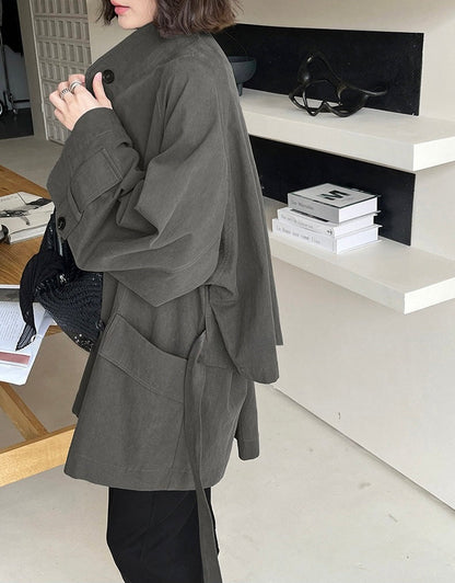 Elowen İpek Karışımlı Oversize Trençkot