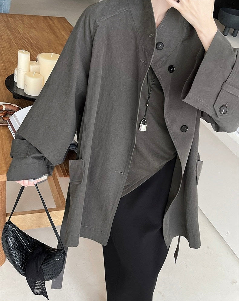 Elowen İpek Karışımlı Oversize Trençkot