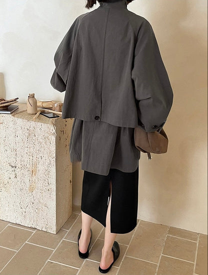 Elowen İpek Karışımlı Oversize Trençkot