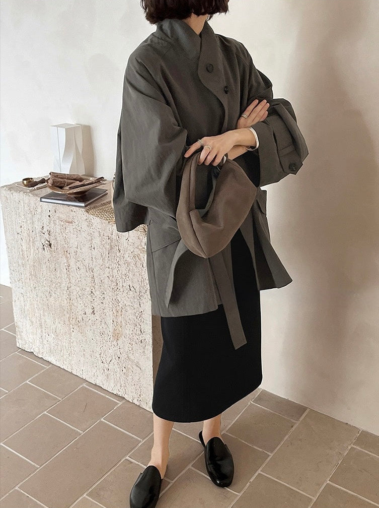 Elowen İpek Karışımlı Oversize Trençkot