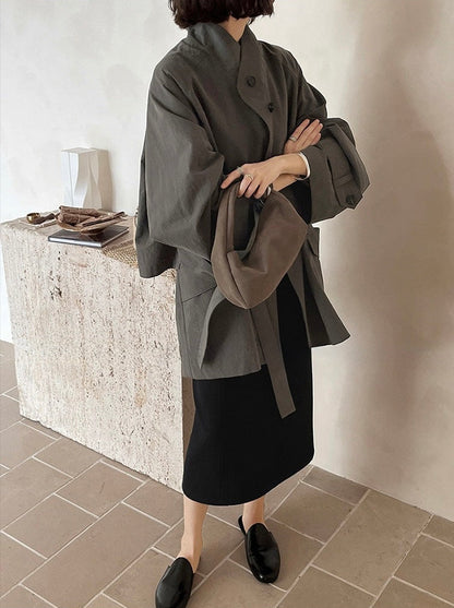 Elowen İpek Karışımlı Oversize Trençkot