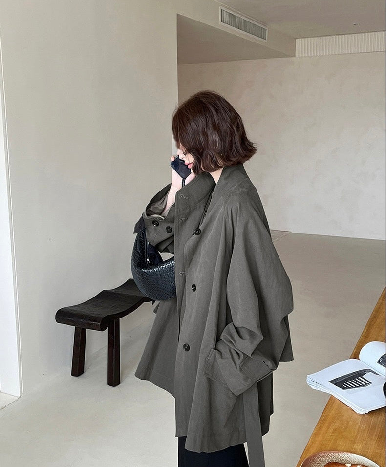 Elowen İpek Karışımlı Oversize Trençkot