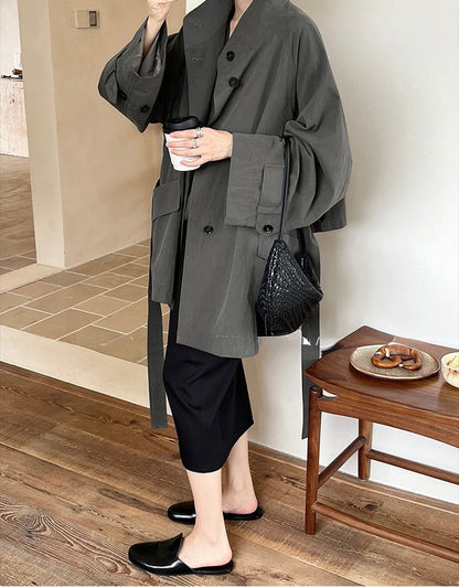 Elowen İpek Karışımlı Oversize Trençkot