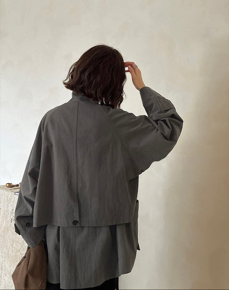 Elowen İpek Karışımlı Oversize Trençkot