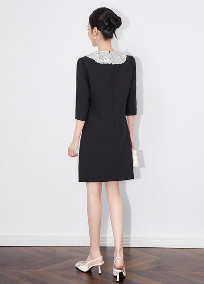 Vivienne Embellished Peter Pan Collar Midi Dress