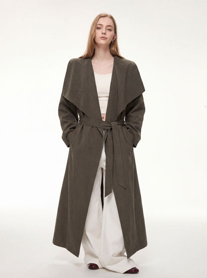 Elara Pamuklu Uzun Trençkot