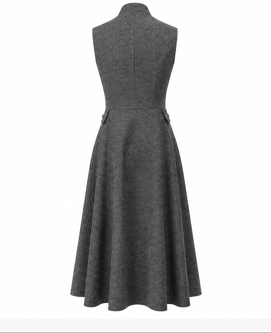 Margot Vintage Dik Yaka Midi Elbise