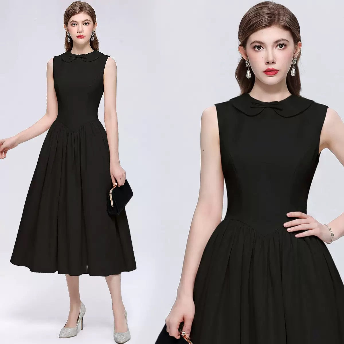 Aurelia Vintage Bebe Yaka Maxi Elbise