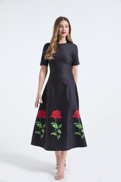 Rosalie Çiçek Desenli Midi Elbise