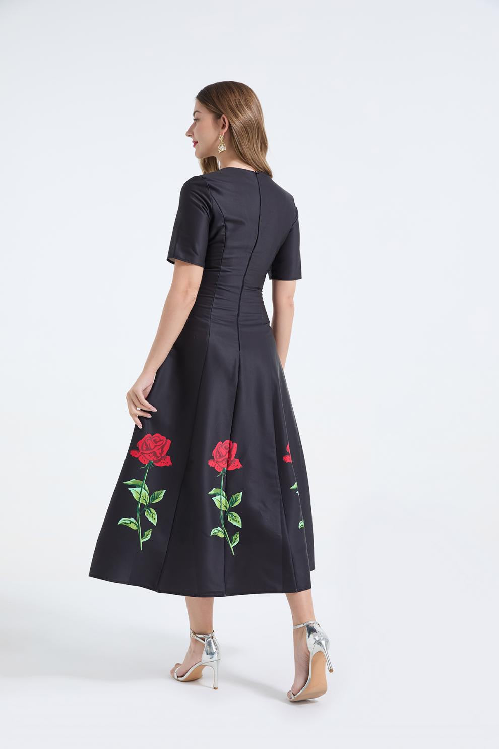 Rosalie Çiçek Desenli Midi Elbise