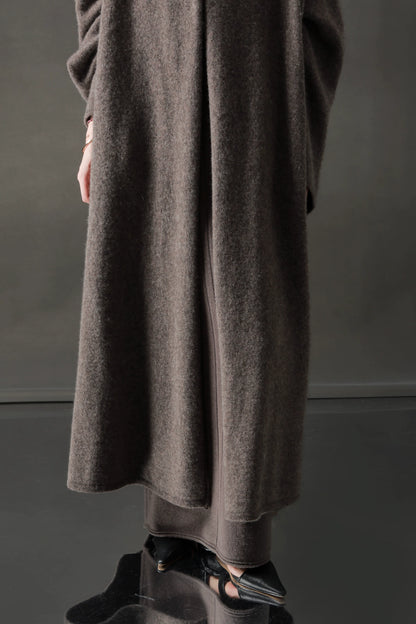 Minimalist Yün Karışımlı Kaşmir Uzun Hırka