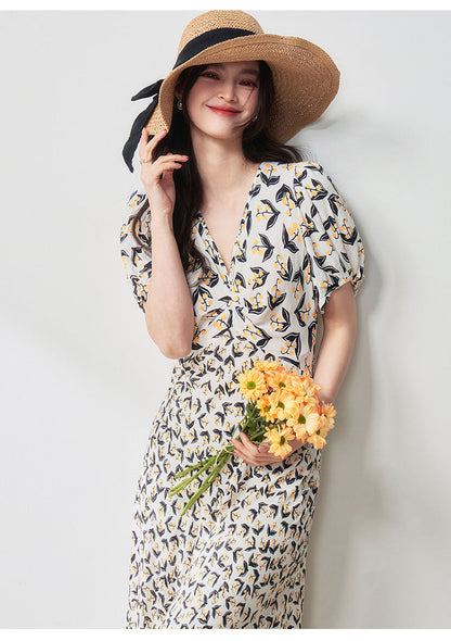 Lily Belle Fransız Stil Midi Elbise