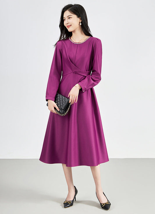 Işıltılı Doku Orta Bel Premium Midi Elbise