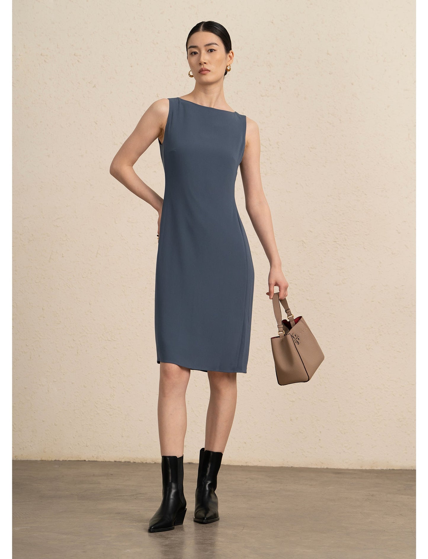 Selene Saten Midi Elbise