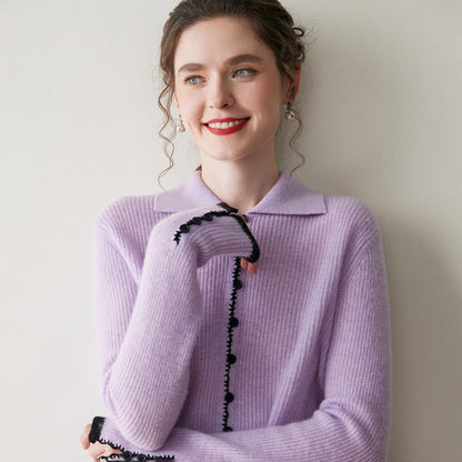 Renk Bloklu Chanel Stil Kaşmir Hırka