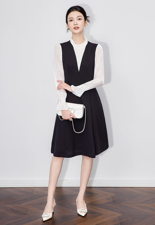 Zarif Boncuk İşlemeli Şık Midi Elbise