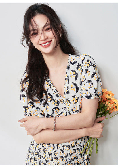 Lily Belle Fransız Stil Midi Elbise