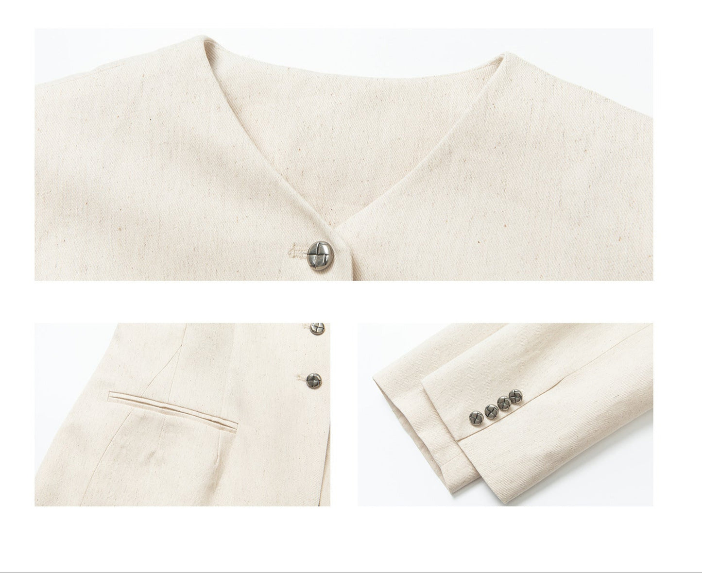 Minimalist Yakasız Bel Detaylı Blazer Ceket