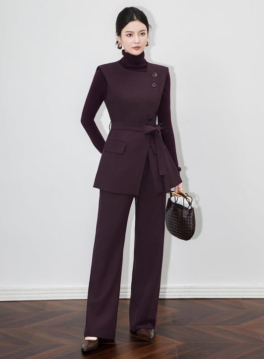 Modern Uzun Yelek & Mikro-Kesim Pantolon Takım