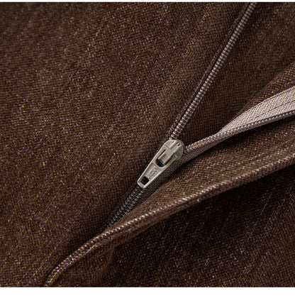 Retro Peluş Dokulu Yüksek Bel Kışlık Kısa Etek (Kemersiz)