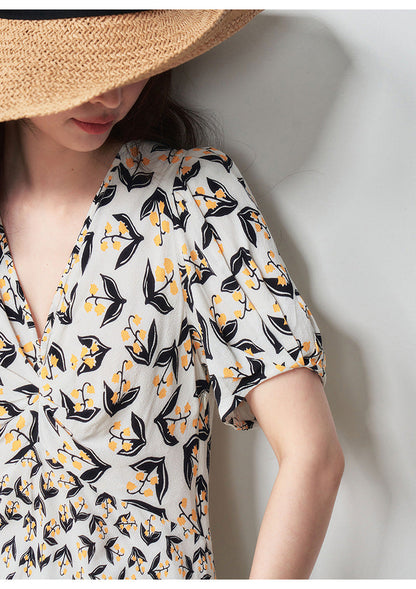 Lily Belle Fransız Stil Midi Elbise