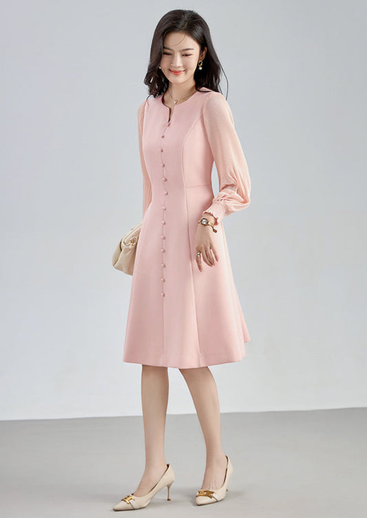 Düz Kesim Asalet Uzun Kollu Elbise