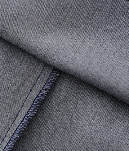 Slim Fit İpek Pamuk Denim Midi Elbise