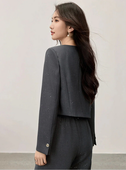 Metal Düğme Detaylı Ofis Takımı